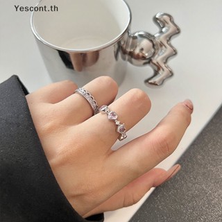 Yescont แหวนแฟชั่น รูปตาแมว สีชมพู สไตล์พังก์ โกธิค กอธิค สร้างสรรค์ ของขวัญ สําหรับผู้หญิง TH