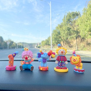 Cute Circus Clown Car Decoration Car Interior Accessories Car Center Console Decoration Supplies Collection High-End 3BoG