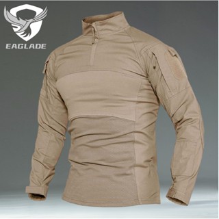 Eaglade เสื้อยืดยุทธวิธีผู้ชาย YDJX-FG-CX สีกากี แขนยาว ยืดหยุ่น