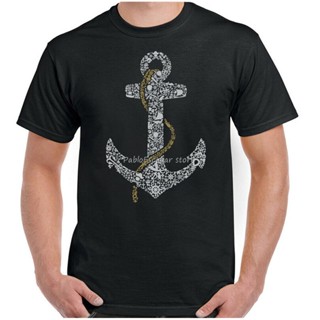 Anchor เสื้อยืดลําลอง แขนสั้น พิมพ์ลายเรือใบ แนวตลก แฟชั่นฤดูร้อน สําหรับผู้ชาย