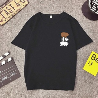 ใหม่**พร้อมส่ง** เสื้อยืดแขนสั้น พิมพ์ลายกราฟฟิค WE BARE BEARS โอเวอร์ไซซ์ แฟชั่นสําหรับผู้หญิง 174526