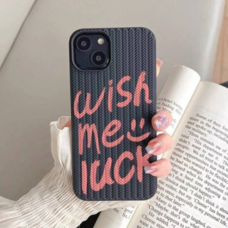 เคสโทรศัพท์มือถือ ผ้าถัก ลายภาษาอังกฤษ สีชมพู สําหรับ 6 6S 6splus se 7 7plus 8 8plus X xs xsmax 11 12 13 14 Plus Pr#5041