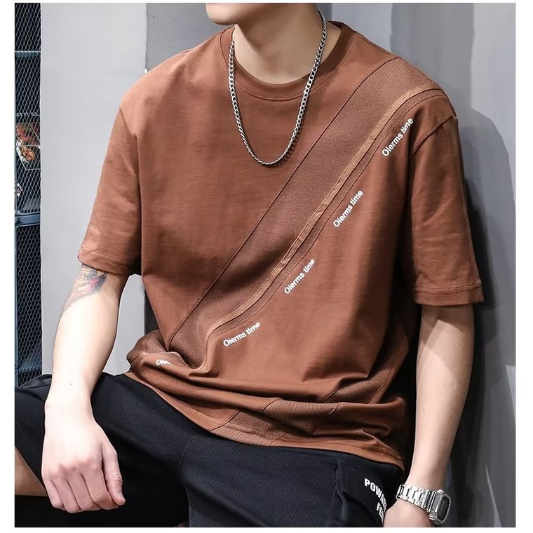 เสื้อยืดลําลอง คอกลม แขนสั้น ผ้าฝ้าย ทรงหลวม พลัสไซซ์ พรีเมี่ยม สําหรับผู้ชาย ไซซ์ M-8XL