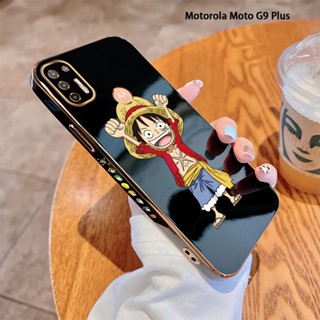 เคสโทรศัพท์มือถือ แบบนิ่ม ลายการ์ตูนลูฟี่ ขอบสี่เหลี่ยม หรูหรา สําหรับ Motorola Moto G8 Power Lite G8 G9 Play G9 Plus G Stylus