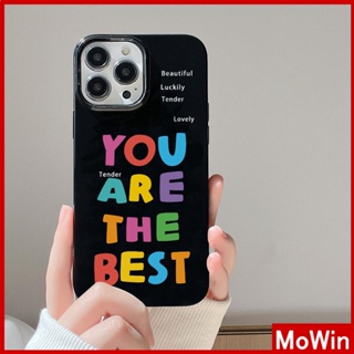 Mowin - เข้ากันได้สำหรับ เคสไอโฟน เคสไอโฟน11 เคส iphone 11 สำหรับ iPhone 14 Pro Max เคส iPhone สีดำเงา TPU เคสนุ่มกันกระแทกป้องกันกล้องสโลแกนง่ายเข้ากันได้กับ iPhone 13 Pro max 12 Pro Max 11 xr xs max 7Plus 8Plus