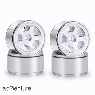 Adven ขอบล้อโลหะ 4 ชิ้น สําหรับรถไต่หินบังคับ 1/24 Axial Scx24 00002