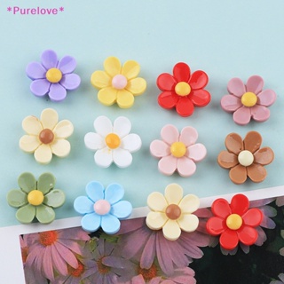 Purelove&gt; ใหม่ สติกเกอร์เรซิ่น ลายดอกไม้ หกกลีบ DIY สําหรับติดตกแต่งตู้เย็น กิ๊บติดผม 10 ชิ้น