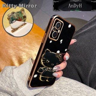 Andyh เคสโทรศัพท์มือถือ แบบกระจก พับได้ ลายการ์ตูน Hello Kitty สําหรับ Xiaomi Poco M5