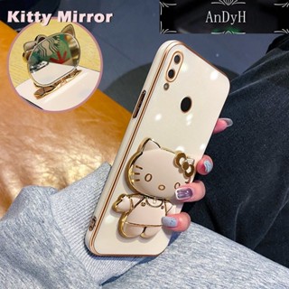 Andyh เคสโทรศัพท์มือถือ แบบกระจก พับได้ ลายการ์ตูน Hello Kitty สําหรับ Huawei Y9 2019