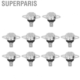 Superparis 10Pcs Thermostat Thermal Switch Manual Hand Reset Bimetallic  Temperature Control Switch 10A 250V interruptor