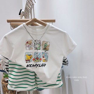 พร้อมส่ง ลดกระหน่ํา ชุดเสื้อแขนสั้น พิมพ์ลายการ์ตูน สองชิ้น แฟชั่นฤดูร้อน สไตล์เกาหลี ญี่ปุ่น สําหรับเด็กผู้ชาย ผู้หญิง 2023