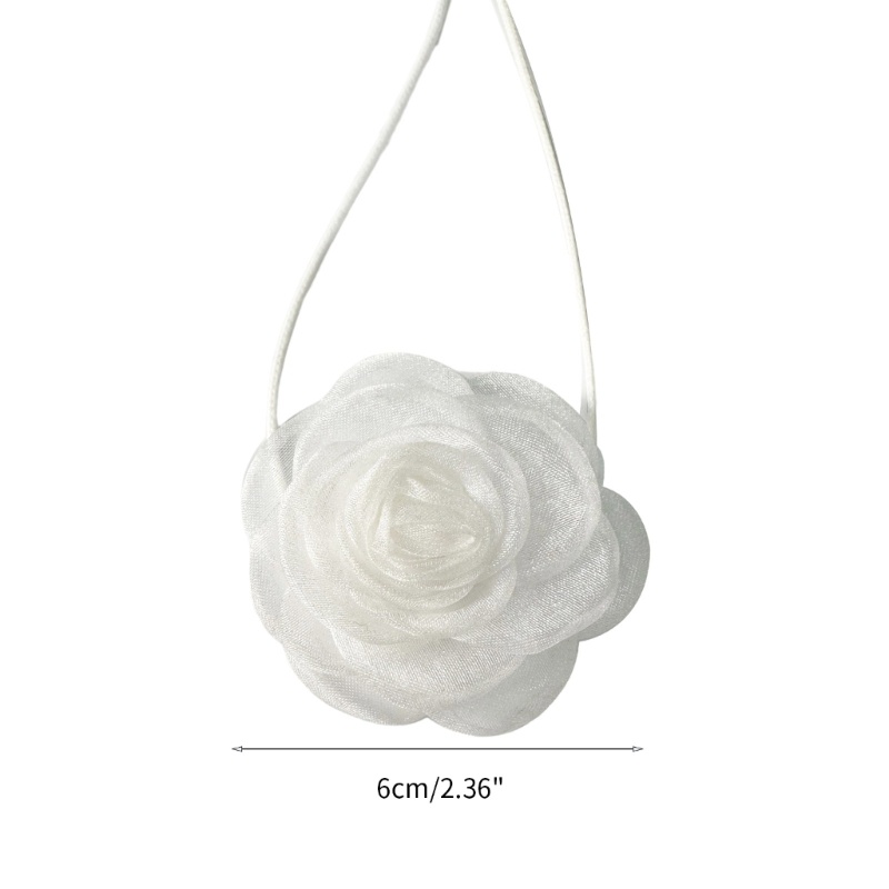 เครื่องประดับ สร้อยคอโชคเกอร์ จี้ดอกไม้ สีเข้ม สําหรับผู้หญิง