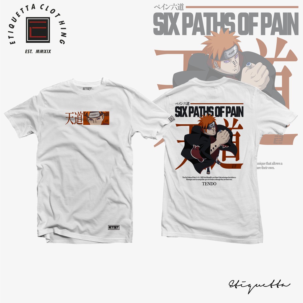พร้อมส่ง พร้อมส่ง Anime Shirt - ETQTCo. - Naruto - Six Path of Pain - Yahiko การเปิดตัวผลิตภัณฑ์ใหม่ T-shirt