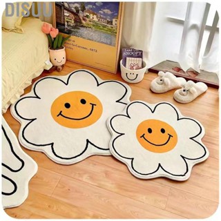 Disuu Cute Flower Rug Cartoon Pattern Home Bedroom Bedside Rug Non Slip Water Absorption Floor Mat