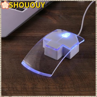 Shououy เมาส์ออปติคอล แบบใช้สาย Win98 win7 Win8 Win10 2000 ME XP Vivo มีไฟ LED USB 2.0 สีใส