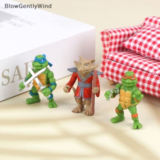 Blowgentlywind โมเดลตุ๊กตานินจาเต่าน่ารัก 6 ชิ้น ต่อชุด สําหรับตกแต่งบ้านตุ๊กตา