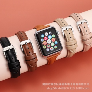 สายนาฬิกาข้อมือหนัง แบบบาง สําหรับผู้หญิง สําหรับ iWatch Series 9 8 7 6 5 SE iWatch 41 42 45 49 มม. 38 มม. 40 มม. 44 มม.