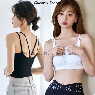 [Queens Secret] เสื้อครอปท็อป ผ้าฝ้าย สีดํา ขาว เทา สําหรับผู้หญิง