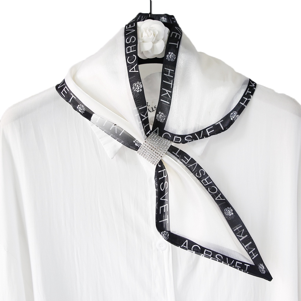 Parsimonous 28.75inch เลียนแบบผ้าพันคอผ้าไหมผู้หญิงใหม่แฟชั่นผมวง 7313 ซม.พิมพ์ผ้าพันคอคอขนาดเล็ก He