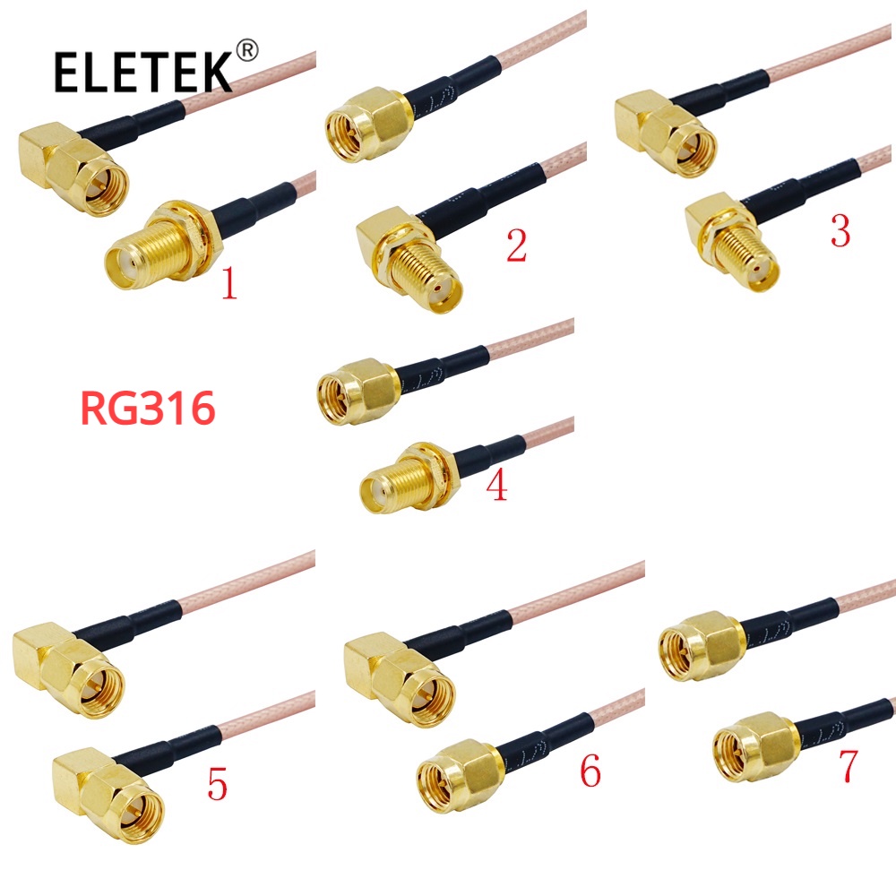 Rg316 SMA Male Plug to SMA Male สายเคเบิ้ลเชื่อมต่อ RF Jumper Pigtail to Female RF Coaxial
