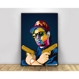 Eazy E Wpap Pop Art Hiphop Rapper Music Singer โปสเตอร์ผ้าใบ สําหรับตกแต่งผนังบ้าน