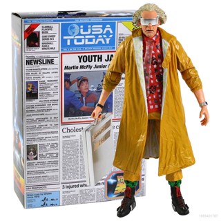 Cool NECA ใหม่ โมเดลฟิกเกอร์ Back to the Future Dr Emmett Brown ข้อต่อขยับได้ ของเล่นสําหรับเด็ก ตกแต่งบ้าน