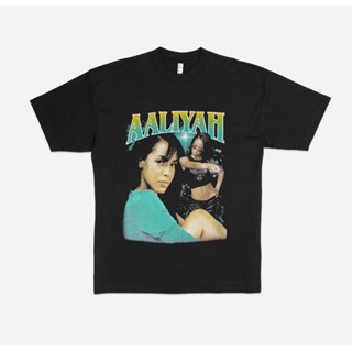 เสื้อยืด ผ้าฝ้าย พิมพ์ลาย Aaliyah