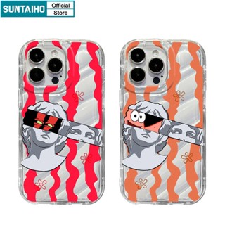 SUNTAIHO เคสโทรศัพท์มือถือแบบนิ่ม ใส ลายสพันจ์บ็อบ สแควร์แพนท์ สําหรับ Iphone 13 12 11 Pro XsMax XR 8P 14 Pro Max 13