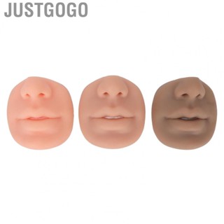 Justgogo Face  3 Colors Fake Nose Model Silicone Flexible Human Nose Mouth Model for Temporary Tattoo