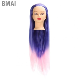 Bmai Mannequin Doll  Mannequin Head Smoothly Clear Hairline Blue Pink Gradient Color  for Design