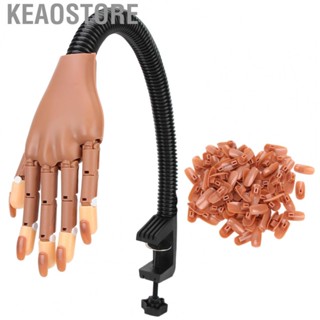 Keaostore Practice Hand for Nails  Nails Practice Nail Art Tools Nail Art Fake Hand Nail Art Training Hand with 100pcs Nail Tips for Art Display for DIY Manicure