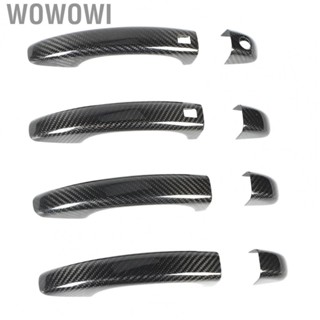 Wowowi Exterior Door Handle Cover  Carbon Fiber Car Door Handle Protector Easy Installation Tough  for Car