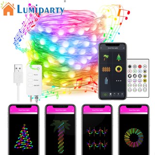 Lumiparty สายไฟ RGB ควบคุมด้วยสายทองแดง เรืองแสง แถบไฟเพลง บลูทูธ