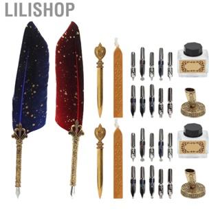 Lilishop Feather Pen  Vintage Style Retro Elegant Quill Pen Set  for Office for Home for School
