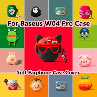 【คุณภาพสูง】เคสหูฟัง แบบนิ่ม ลายการ์ตูน สําหรับ Baseus W04 Pro W04 Pro