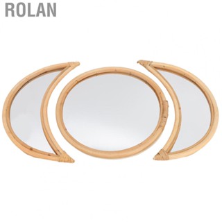 Rolan Moon Phase Mirror Set  Space Saving Flat Surface Moon Wall Mirror 3PCS  for Bedroom