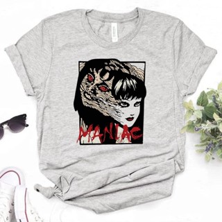 เสื้อยืด พิมพ์ลายกราฟฟิคอนิเมะ junji ito สําหรับผู้หญิง