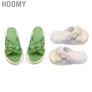 Hoomy Cross Summer Slippers  Mixed Color PU Leather Cross Strap Slippers Fashionable Elastic  for Outdoor for Girl