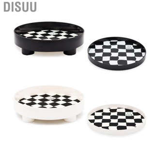 Disuu Round Storage Organizer Tray  Cute Organizer Tray Checkerboard Design Sturdy Simple Fashion  for Fruit for Bedroom