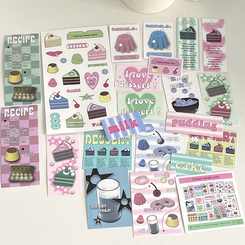 Clipping Dessert Handbook Sticker Pack Set ins Style Tablet PC Sticker