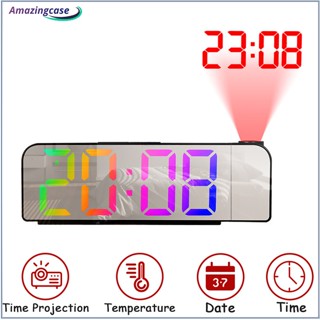 Amaz นาฬิกาปลุกดิจิทัล Led โปรเจคเตอร์ หมุนได้ 180 องศา 12 24 ชั่วโมง ชาร์จ Usb สําหรับติดเพดาน