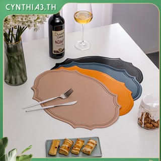 เสื่อปูโต๊ะสามเหลี่ยมกันน้ำและทนความร้อน placemat เสื่อปูโต๊ะหนัง Cynthia