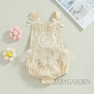 Babygarden-0-24 เดือน ชุดรอมเปอร์ แขนกุด ปักลายดอกไม้ แฟชั่นฤดูร้อน สําหรับเด็กผู้หญิง