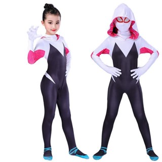 พร้อมส่ง~ ชุดคอสเพลย์ Spiderman Gwen สําหรับเด็ก และผู้ใหญ่