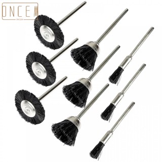 【ONCEMOREAGAIN】High Quality 9PCS Polishing Cup Brush with 3mm Abrasive Mandrel for Metalworking