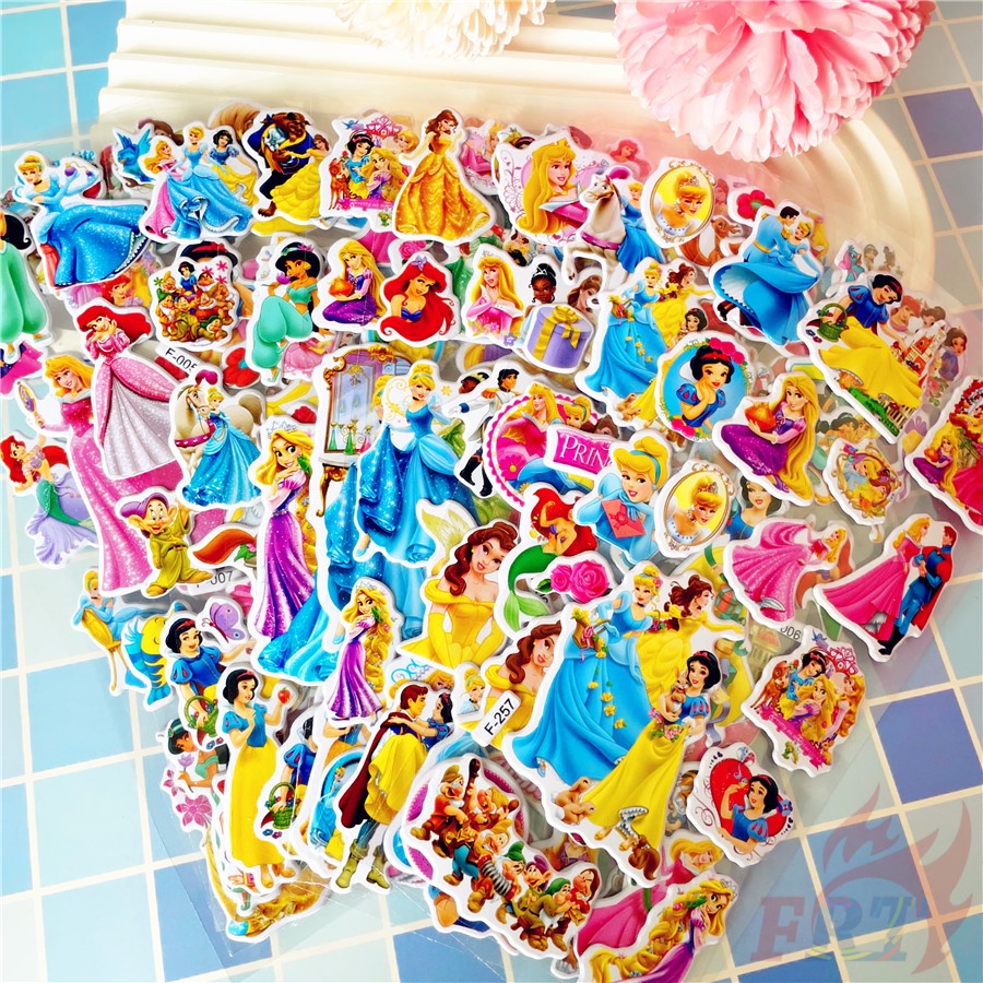 ❣️สติกเกอร์รางวัล D-Cartoon Princess Series 01 DIY สําหรับติดตกแต่ง 12 แผ่น ต่อชุด❣️สติกเกอร์ PVC ลายการ์ตูน 3D กันน้ํา สําหรับติดตกแต่งของเล่น