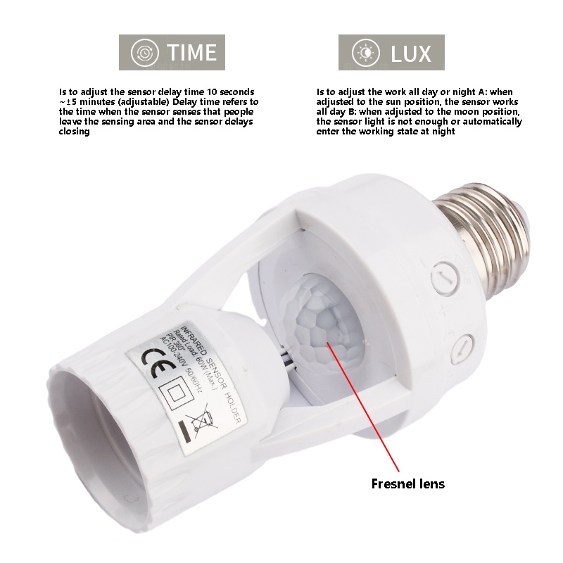 Pcbfun Ac 100-240 V Pir สวิตช์เซนเซอร์อินฟราเรด 360° E27 ฐานไฟเหนี่ยวนํา ราคา ถูกที่สุด ดีลบีเคเค แกลเลอรีภาพที่ 7