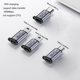 ✿ อะแดปเตอร์แปลง Type-C เป็น Micro USB Mini USB 18W อะลูมิเนียมอัลลอย 480Mbps สําหรับกล้องดิจิทัล GPS