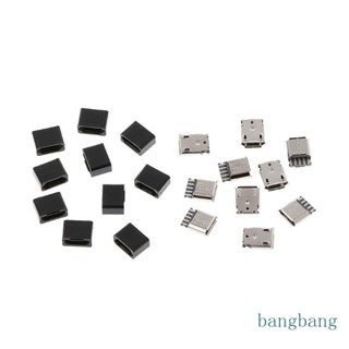 Bang ชุดปลั๊กซ็อกเก็ตเชื่อมต่อ Micro USB 5 Pin ตัวเมีย สําหรับเชื่อมบัดกรี DIY 10 ชิ้น