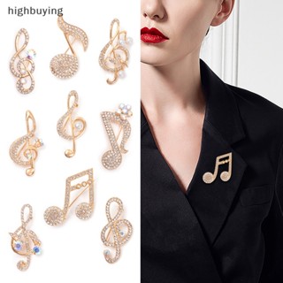 [highbuying] แฟชั่น สร้างสรรค์ ดนตรี หมายเหตุ Corsage แสง เข็มกลัด Pin เต็ม พลอยเทียม เสื้อผ้า อุปกรณ์เสริม สําหรับผู้หญิง สูท เครื่องประดับ เงางาม ใหม่ พร้อมส่ง